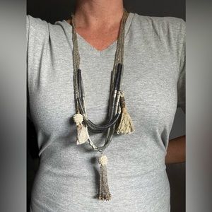 Long Bohemian Beaded Necklace